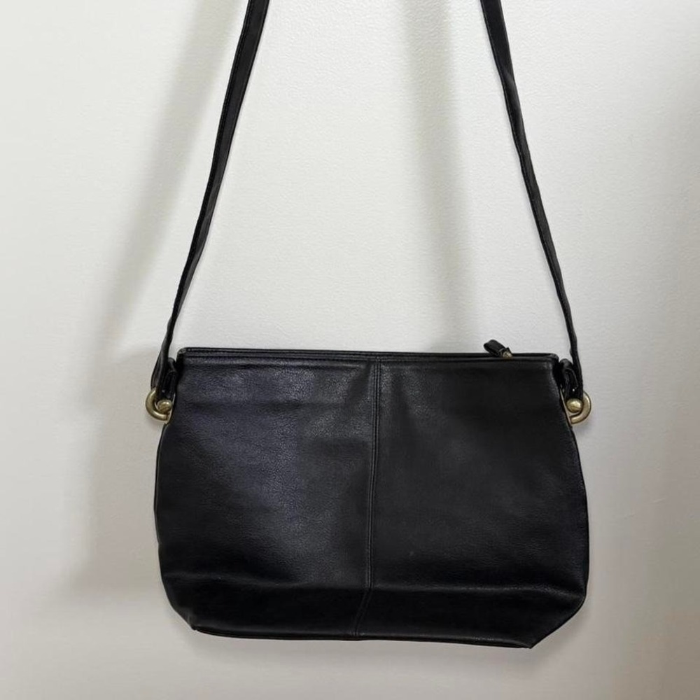 Vintage Black Leather Shoulder Bag | Milan Joseph Bernard | Minimal Y2K